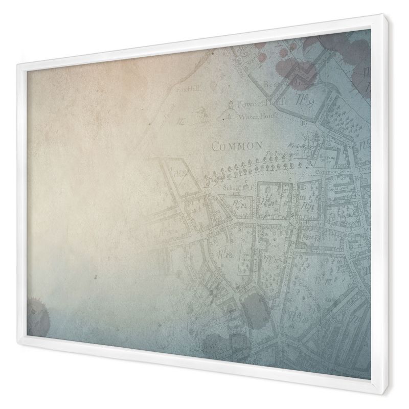 Tablica magnetyczna dekoracyjna Wallfluent 70x50 Stara mapa w białej ramie 1szt