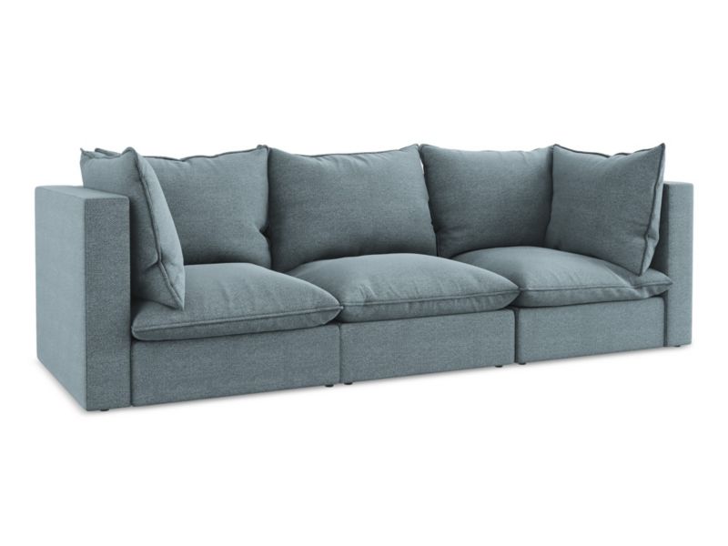 3-osobowa kanapa modułowa LaMiaSofa RAVENNA z tkaniny bouclé 255x90 cm jeans 1 szt.