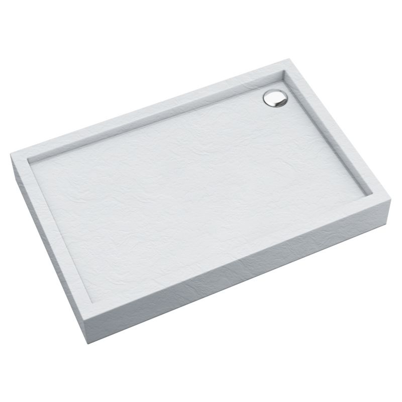 Brodzik zintegrowany Schedpol Velixa Prostokątny Biała Struktura 80x100x16 cm 1 szt.