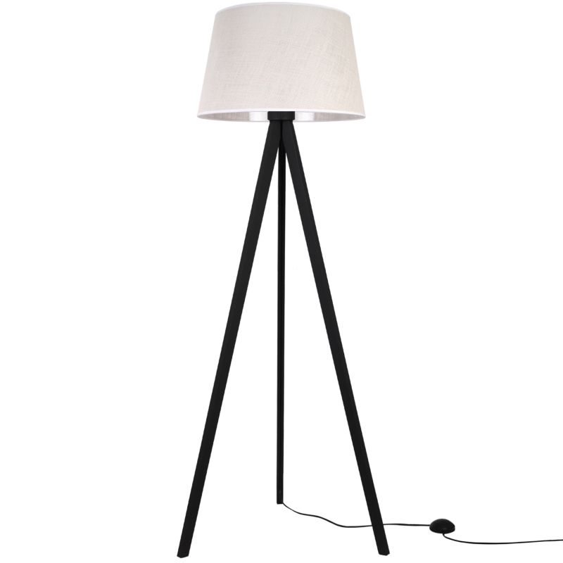 Lampa podłogowa trójnóg czarny Light Home LH Juta 1xE27 abażur stożek 44cm biały 1szt.