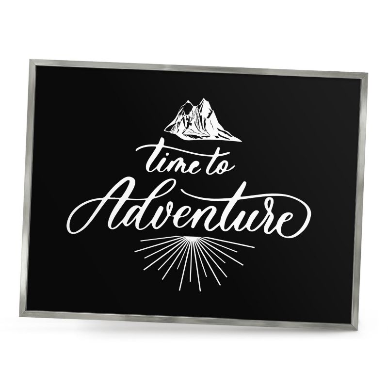Tablica magnetyczna do salonu ArtPrintCave 80x60 Czas przygód w srebrnej ramie 1szt