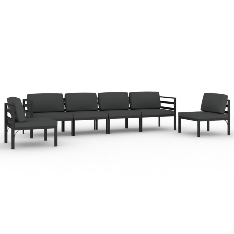Zestaw mebli ogrodowych wypoczynkowy WaszeMeble 6-osobowy aluminium szary z poduszkami WM-3107793 1 kpl