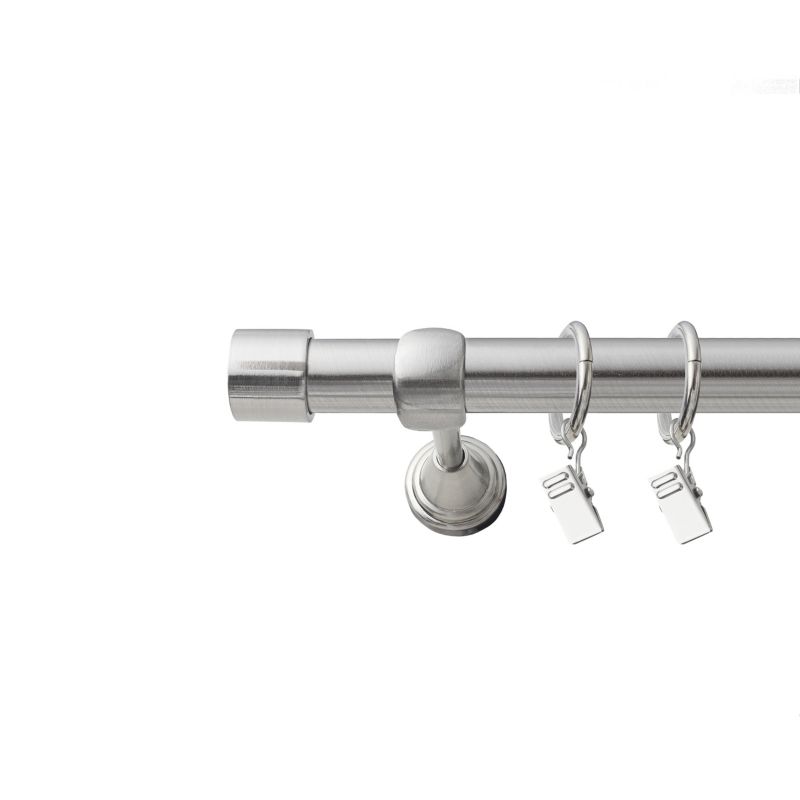 Karnisz pojedynczy Naokienko metalowy stal 120 cm fi 19 zaślepka premium 1 szt.