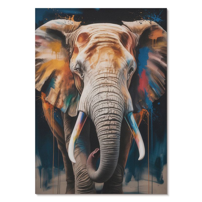 Obraz Plakat Canvas Tulup 59,4,x84 cm (A1) Słoń w barwach Do salonu, biura, sypialni 1 szt.