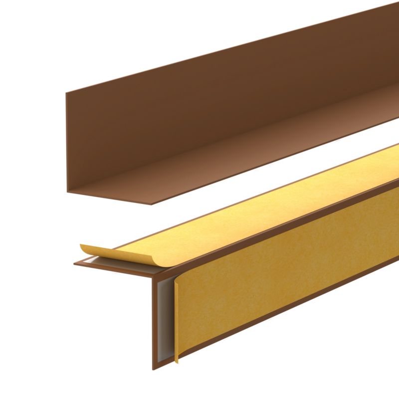 Listwa przypodłogowa z twardego PVC 35x18 mm QUEST, samoprzylepna, dekoracyjna - 200 cm, brąz, 1 szt.
