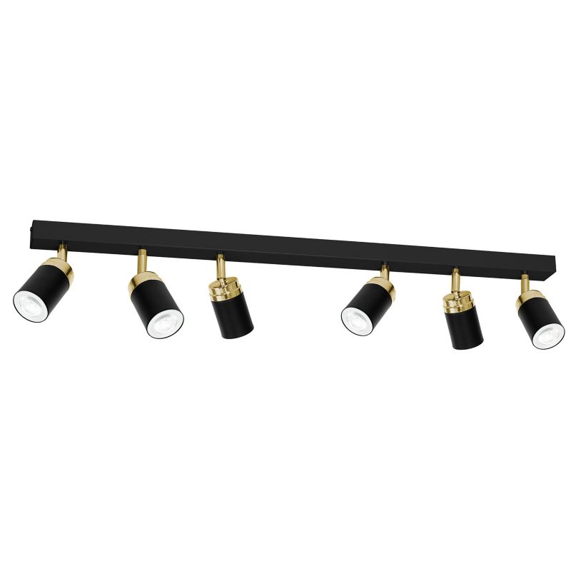 Lampa sufitowa Luminex Reno czarny mat-złoty połysk Listwa z lampami 6 x GU10 x 15W wym: 17 x 90 x 6 cm - 1 szt.