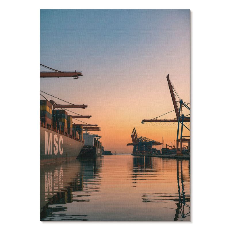 Plakat na Płótnie Tulup 42x59,4 cm (A2) Portowy zachód Do biura, salonu, przedpokoju 1 szt.