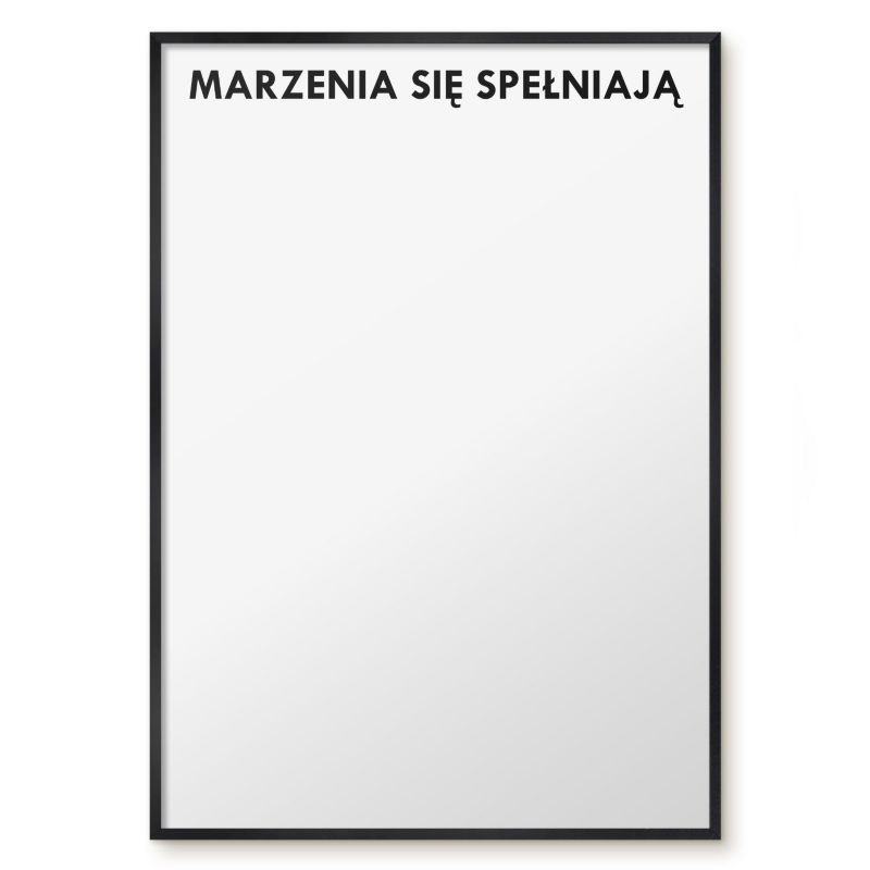 Tablica Magnetyczna W Ramie Tulup 70x100 cm Marzenia się spełniają 2 - Czarna rama Do salonu, sypialni 1 szt.