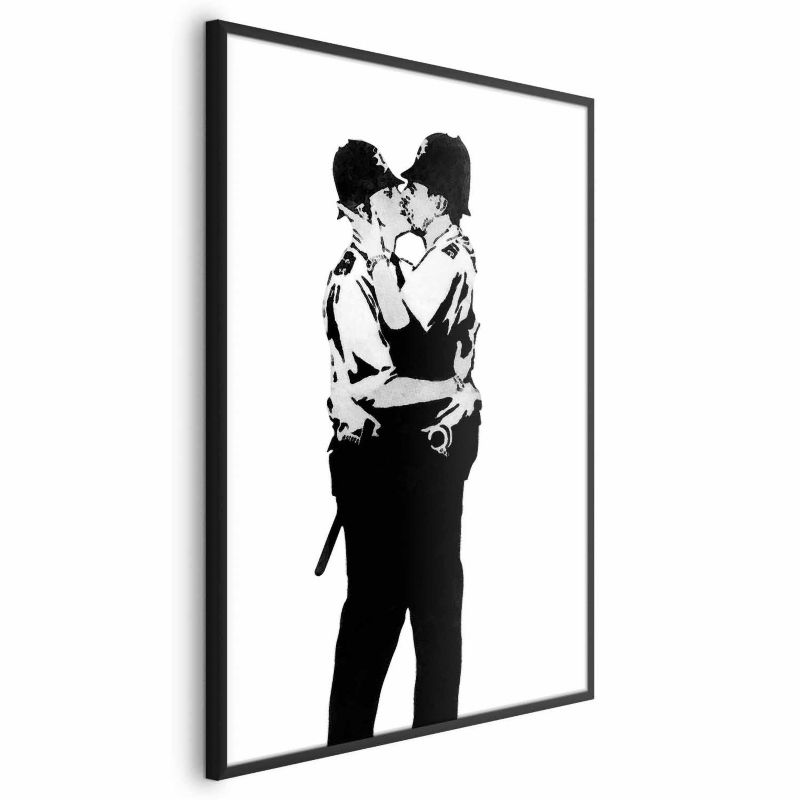 Plakat Artgeist Kissing Coppers 21x30 cm z ramą czarną 1 szt