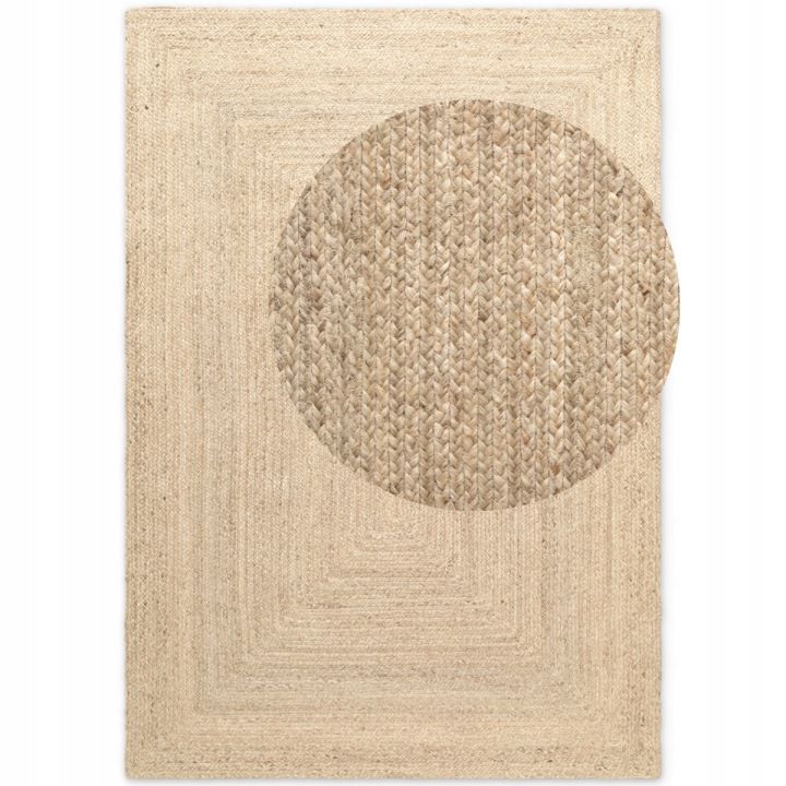 Dywan 200x300cm, dwustronny, naturalny, beżowy z juty marki Hanse Home do salonu, 1 szt.