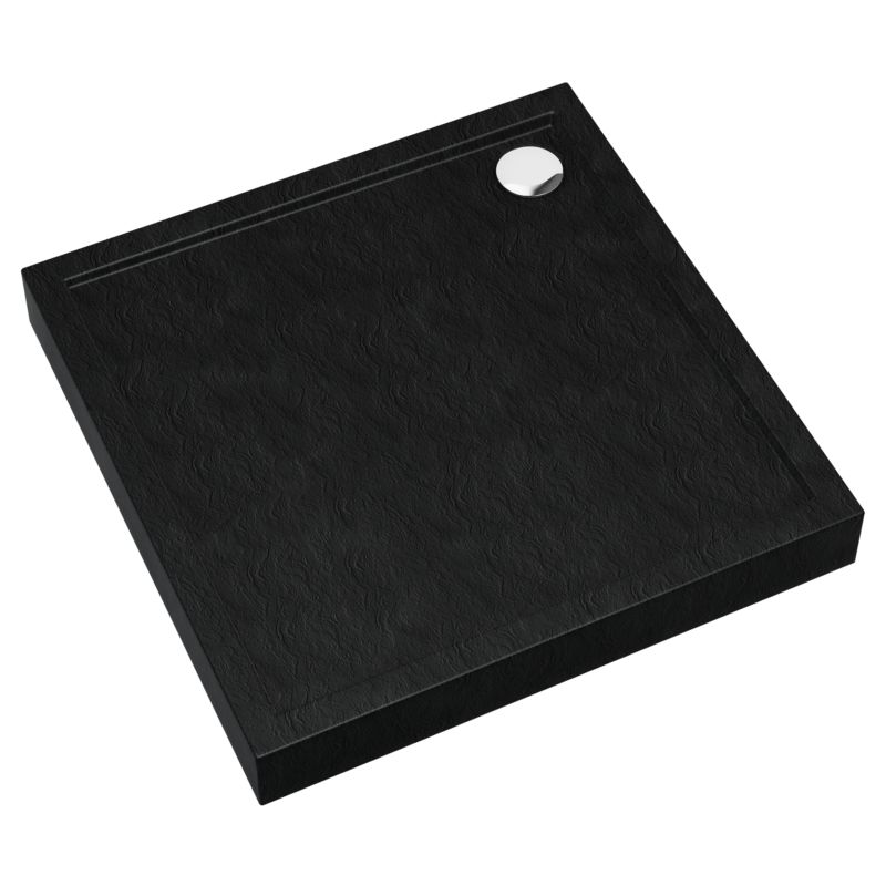 Brodzik zintegrowany Schedpol Aqualis Kwadratowy Czarna Struktura 90x90x12 cm 1 szt.