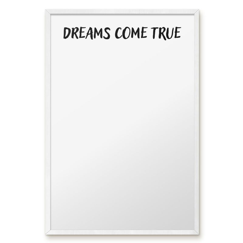 Tablica Magnetyczna Dekoracyjna Ścienna Tulup 40x60 cm Dreams come true - Biała rama Do salonu, sypialni 1 szt.
