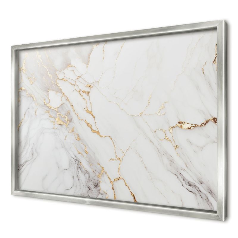 Ozdobna tablica magnetyczna Wallfluent 60x40 Marmur elegancja w srebrnej ramie 1szt