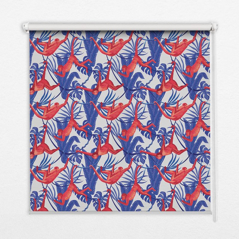 Roleta Przepuszczające Światło Tulup 130x140 cm Czerwone Małpy Montaż do ściany/sufitu 1 szt.