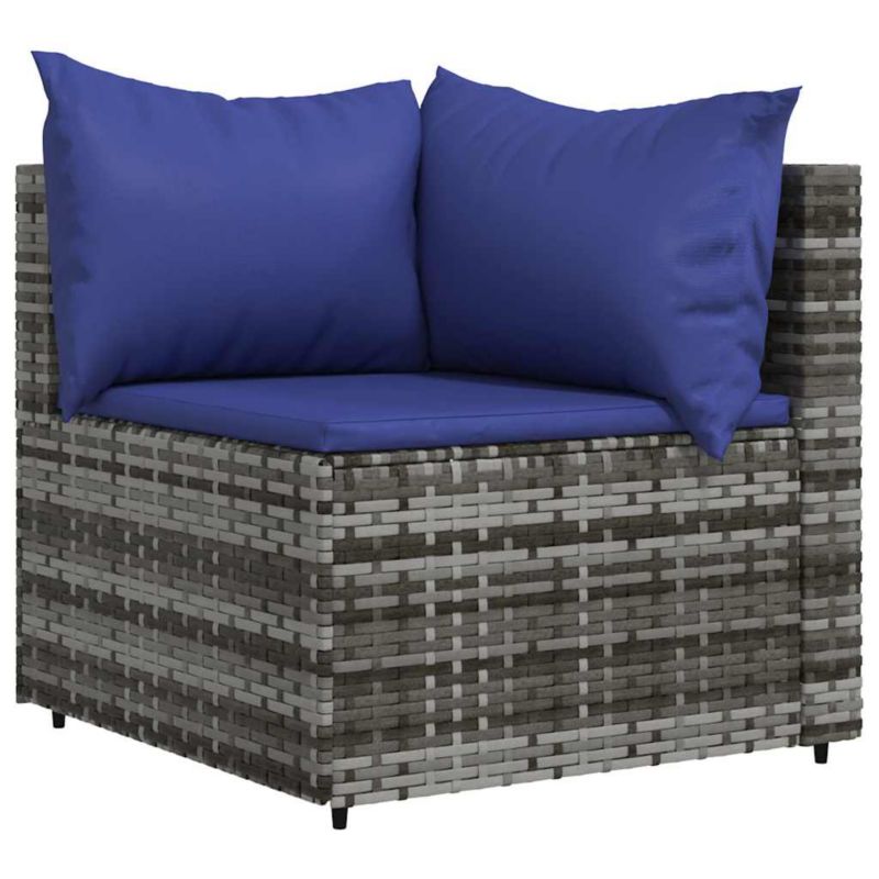 Sofa ogrodowa WaszeMeble z technorattanu szara z poduszkami WM-319841 1 szt.