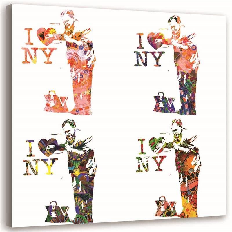 Obraz na płótnie Feeby Mural Banksy I love New York kolaż 1-częsciowy 40x40cm 1szt