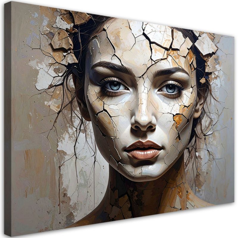 Obraz do salonu sypialni kuchni biura Feeby Portret kobiety beton 100x70cm 1szt