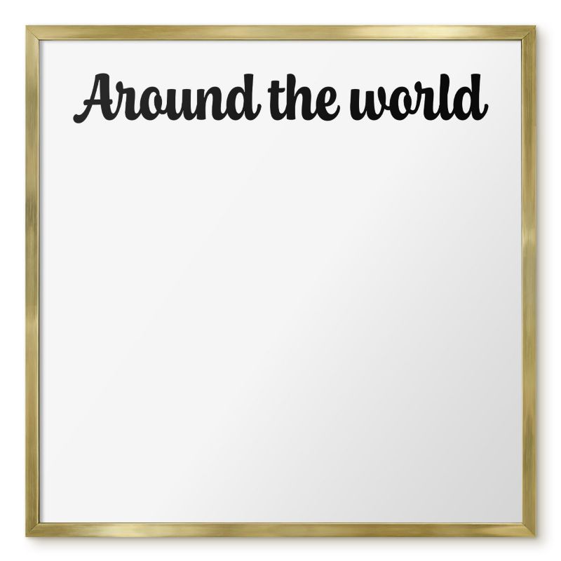 Tablica Magnetyczna Do Biura Tulup 50x50 cm Around the world 1 - Złota rama Do salonu, sypialni 1 szt.