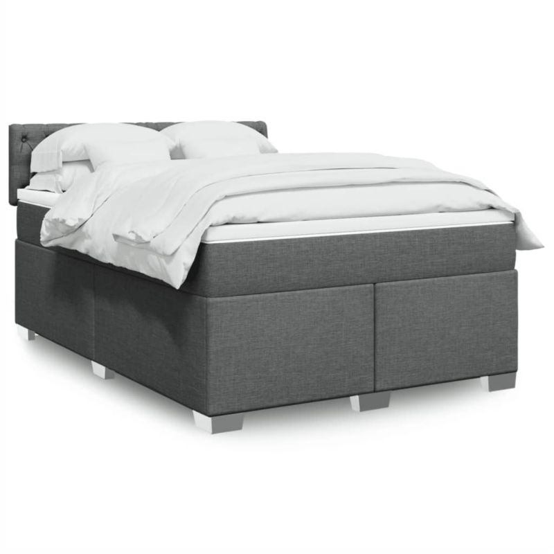 Łóżko z materacem WaszeMeble 140x200 cm Ciemnoszary tkanina z LED WM-3288219 1 szt.