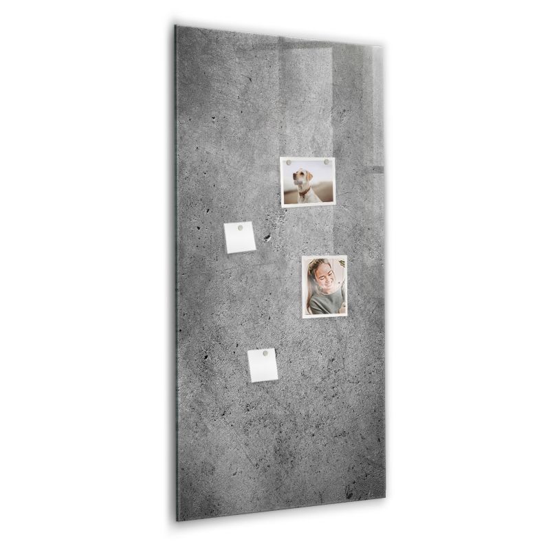 Szklana tablica magnetyczna Wallfluent 60x120 cm Beton Biały marker 1 szt.