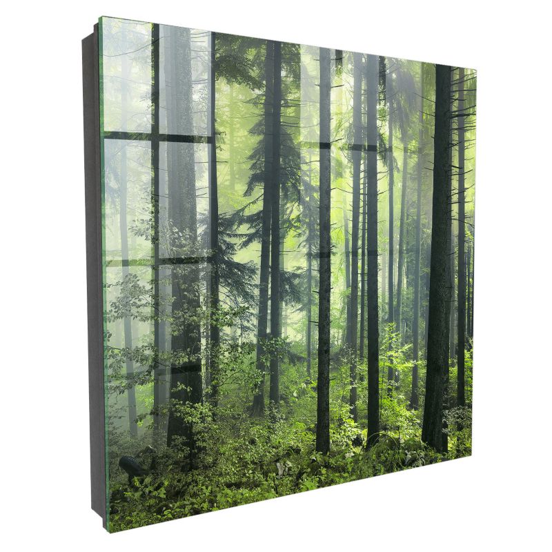 Nowoczesna Skrzynka Na Klucze Tulup 30x30 cm Zielony las - Czarna - Otwierana na prawo 1 szt.