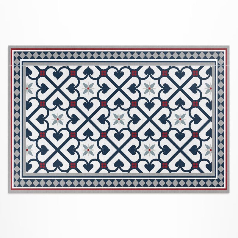 Dywan Winylowy Zewnętrzny Wallfluent 60x90 cm Kwieciste romby ozdobne płytki 1 szt.