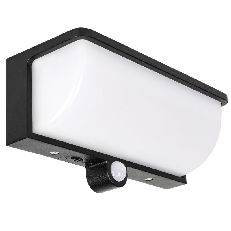 Kinkiet solarny zewnętrzny LED MasterLED Logon 20cm 4000K neutralna biel z czujnikiem ruchu PIR czarny 1 szt.