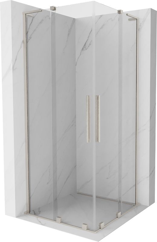 Kabina prysznicowa Mexen Velar L Duo rozsuwana 80 x 80 cm transparent nikiel szczotkowany 1 szt.