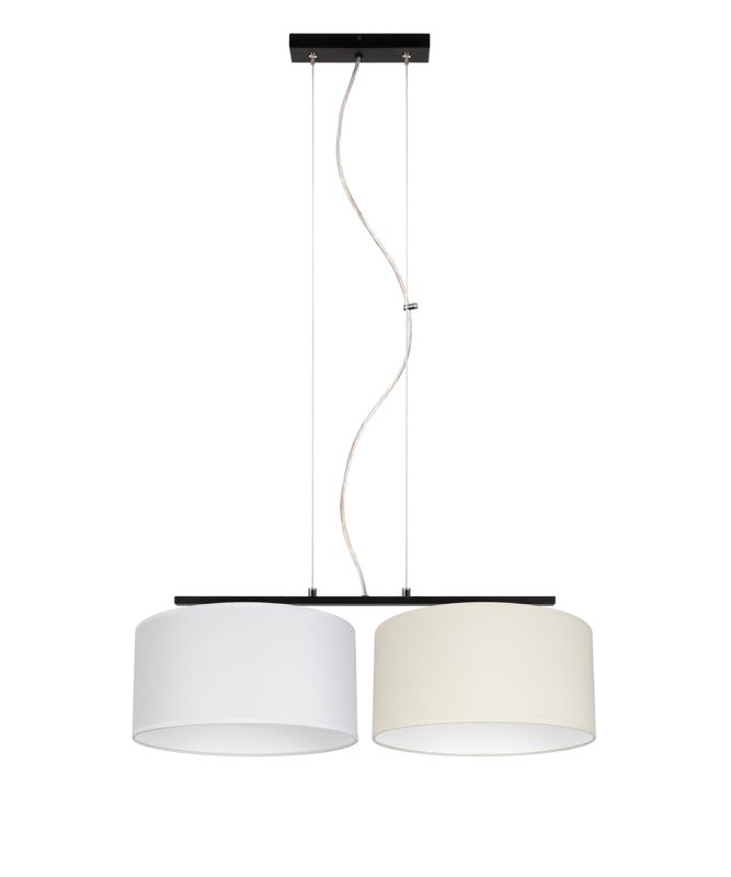 Lampa sufitowa wisząca ASTRA HEXE E27 tkanina 2 x 60W biały ecru H0444 1 szt.