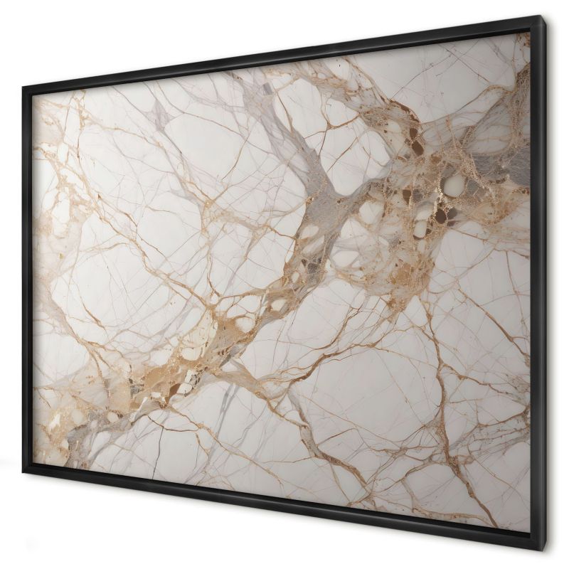 Tablica magnetyczna dekoracyjna Wallfluent 100x70 Marmur elegancja w czarnej ramie 1szt