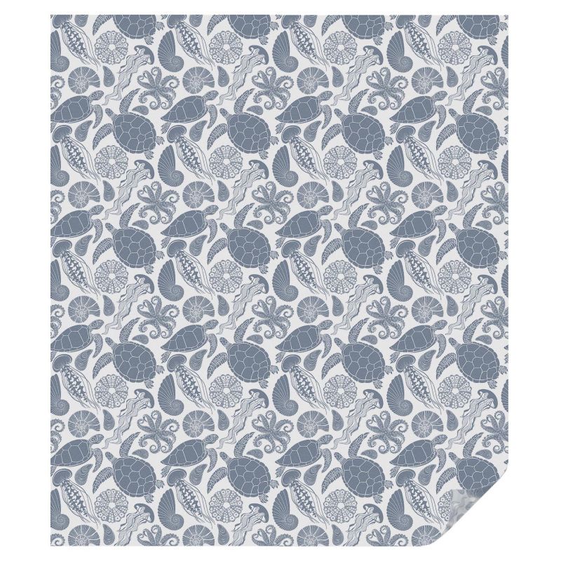 Folia Mrożona Witraż Tulup 100x116 cm Naklejka Maskująca Szybę Morska fauna na powtarzalnym wzorze 1 rol.
