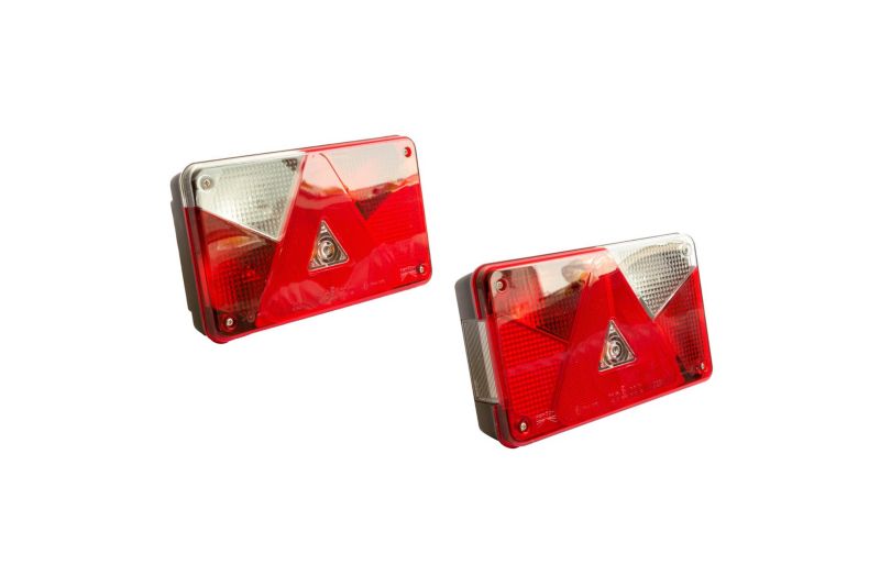 Lampy tylne ASPÖCK MULTIPOINT V 7 funkcji lewa+prawa do przyczepki lawety 2 szt.