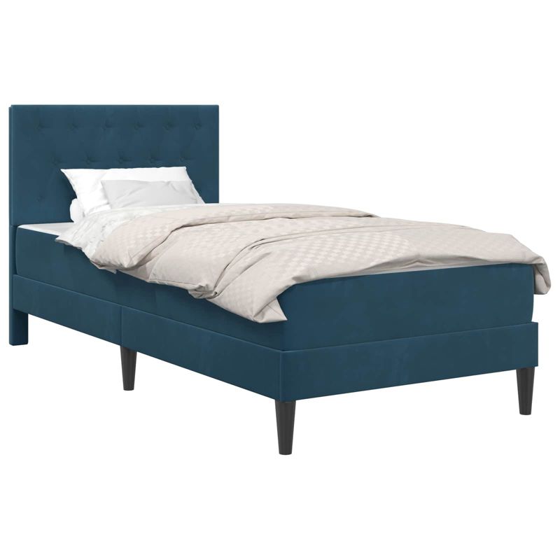 Łóżko Kontynentalne WaszeMeble z Materacem 90x190 cm Niebieskie WM-3415023 1 szt.