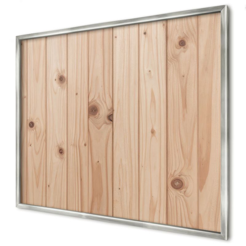 Tablica magnetyczna ozdobna Wallfluent 80x60 Drewniany wzór w srebrnej ramie 1szt