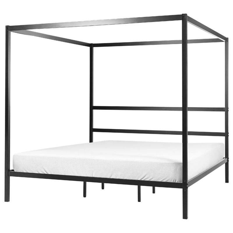 Łóżko z baldachimem Metal Lestards 180 x 200 cm Czarny 1 kpl
