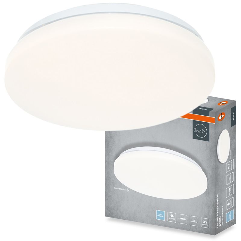 Plafon Osram Round Lampa Sufitowa Plafon LED Czujnik Dźwięku i Światła 18W 1440lm 6500K Okrągły Biały 1 szt.