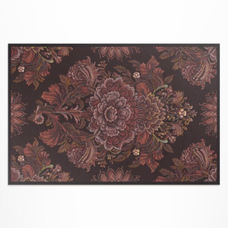 Dywan Winylowy Z Nadrukiem Wallfluent 140x210 cm Kompozycja kwiatowa vintage ornament 1 szt.