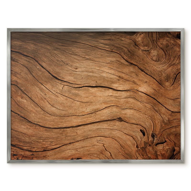 Tablica Na Magnesy Z Wakacji Tulup 80x60 cm Słój drewna - Srebrna rama Do salonu, sypialni 1 szt.