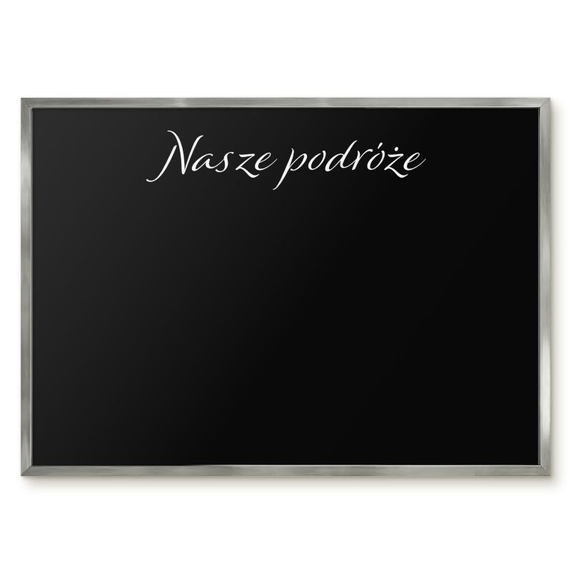 Tablica Na Magnesy Z Podróży Tulup 70x50 cm Nasze podróże 9 - Srebrna rama Do salonu, sypialni 1 szt.