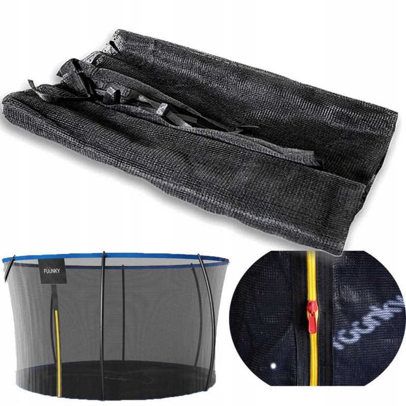 Siatka Fuunky Zabezpieczająca do Trampoliny 8FT 244cm Ochronna Zamek Czarna 1 szt
