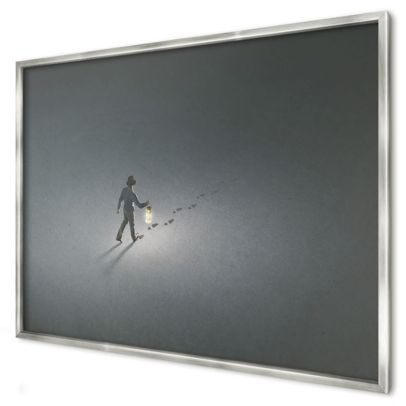 Magnetyczna tablica ozdobna Wallfluent 100x70 Nocna wędrówka w srebrnej ramie 1szt