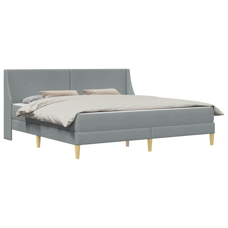 Łóżko Kontynentalne WaszeMeble z Materacem 200x200 cm Szare WM-3414754 1 szt.