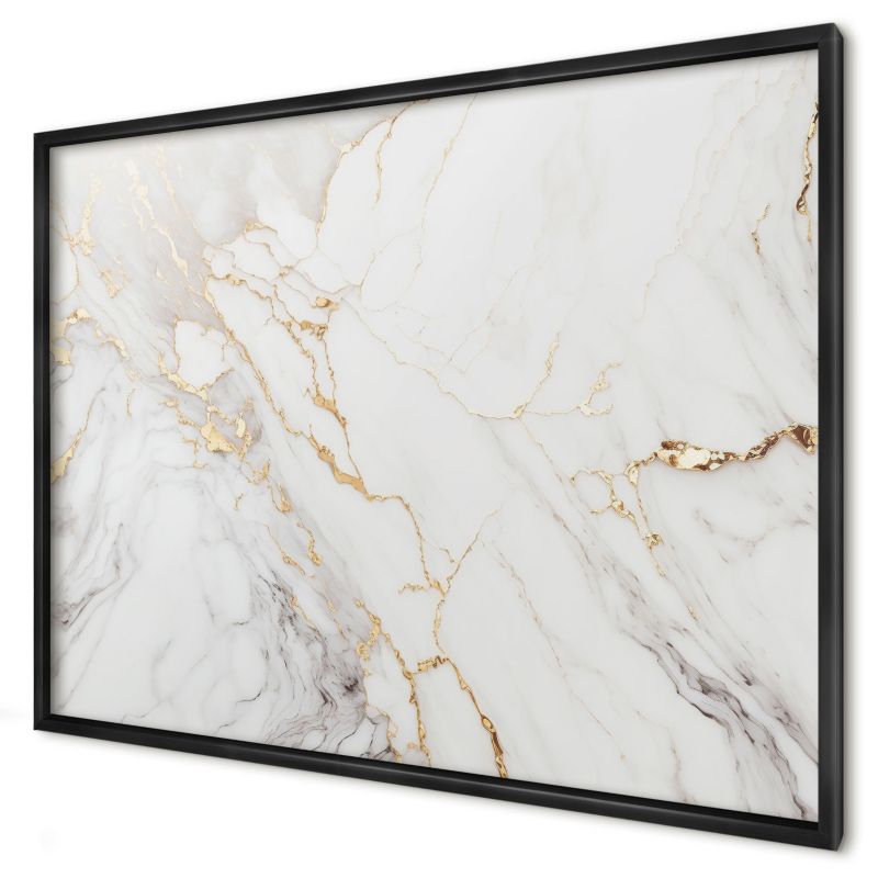 Ozdobna tablica magnetyczna Wallfluent 100x70 Marmur elegancja w czarnej ramie 1szt
