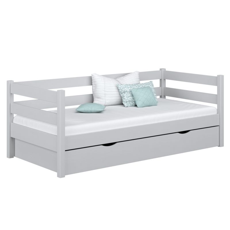 Drewniane łóżko N-WOOD sofa z szufladą N01 popielaty 100x190 1szt.