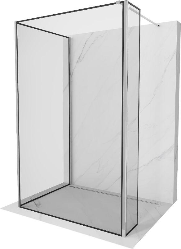 Ścianka prysznicowa Mexen Kioto czarny wzór 120x90x40 cm 800-120-090-221-01-70-040 1 szt.