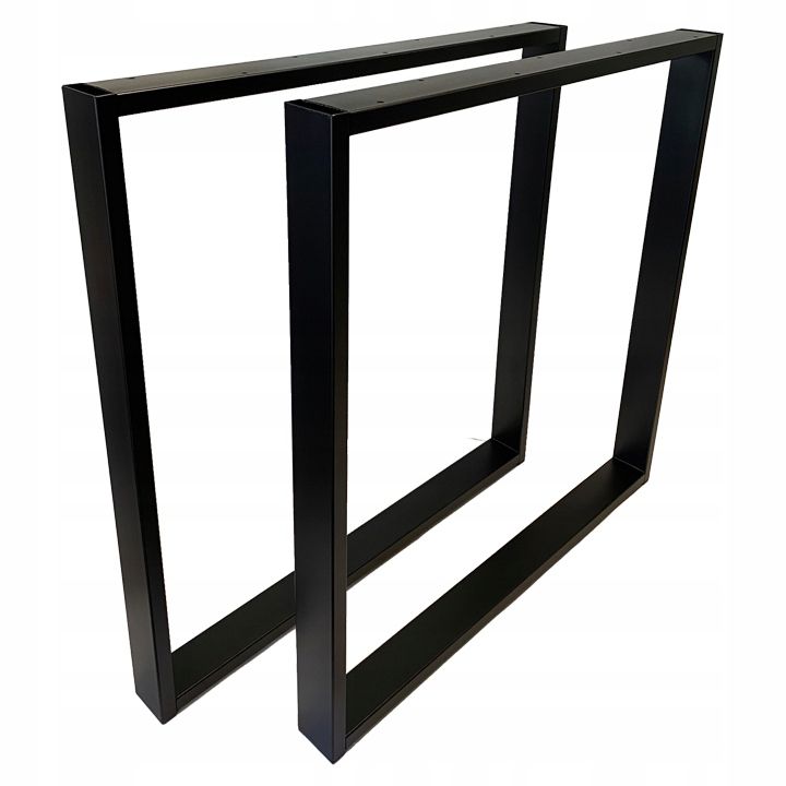 Nogi metalowe do stołu Loft Industrial czarne 70x72 cm Profil 6x2 cm 2 szt DREWik