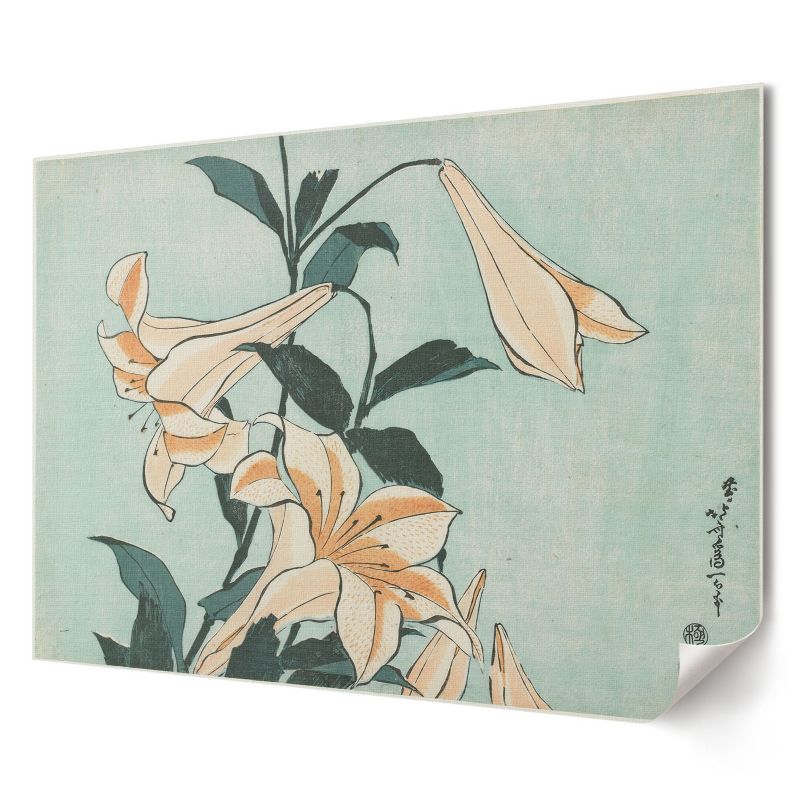 Plakat Wallfluent Format A4 Lilie Artysta Hokusai 1 szt.