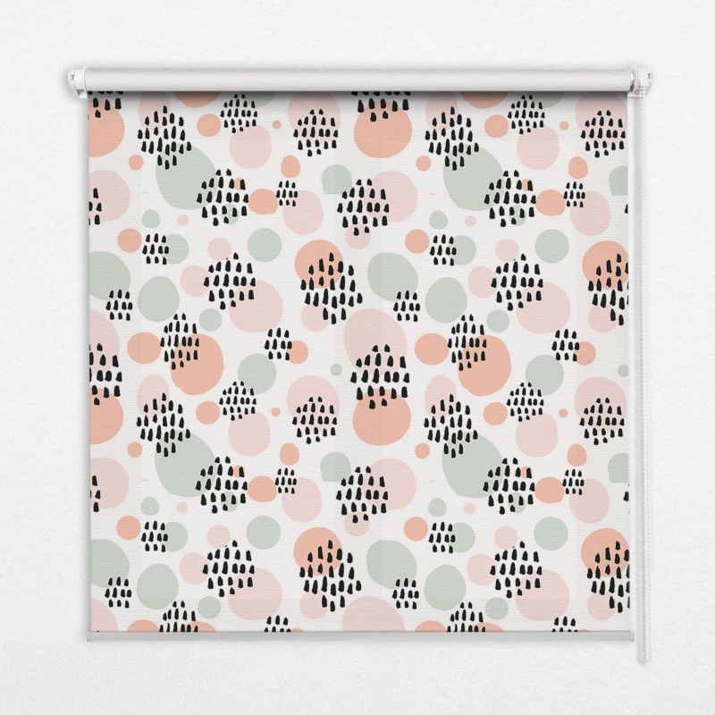 Roleta Wzorzysta Tulup 80x180 cm Czarne Łatki W Kropki Montaż do ściany/sufitu 1 szt.