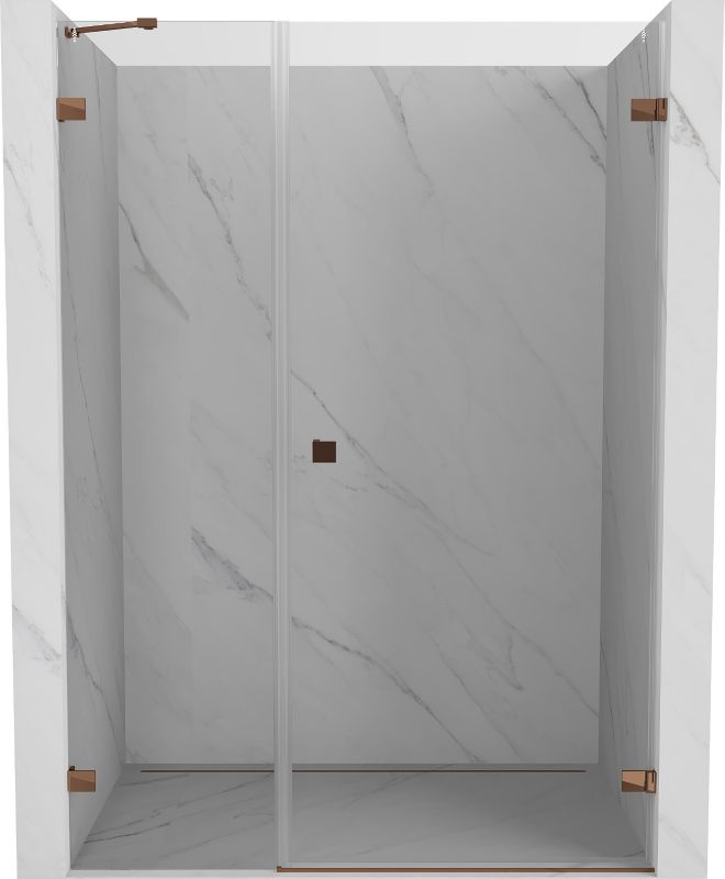 Drzwi prysznicowe uchylne Mexen Lunar-B różowe złoto 135x200 cm 1 szt.