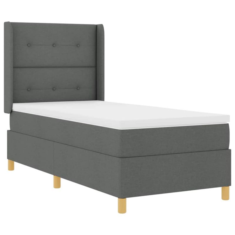 Łóżko z materacem WaszeMeble 80x200 cm Ciemnoszary tkanina WM-3341799 1 szt.